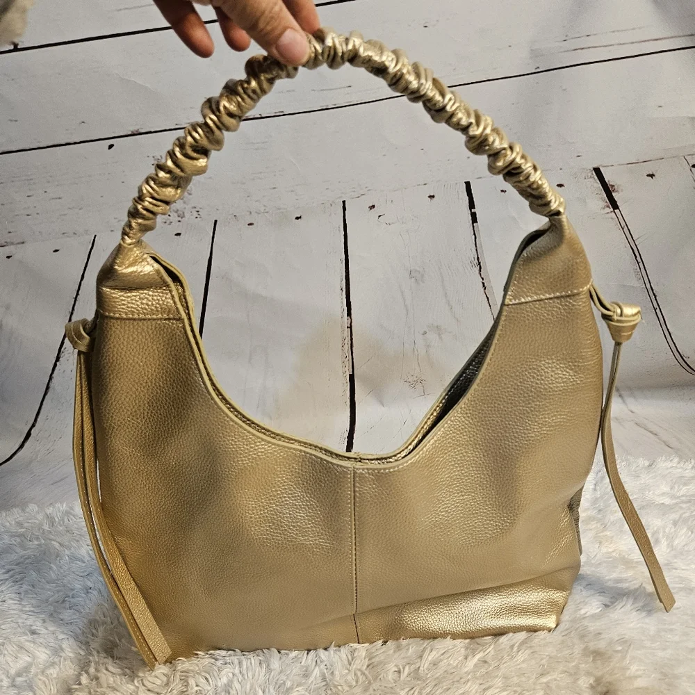 Laggo Leather Gold Bella Hobo Bag‎ NWOT